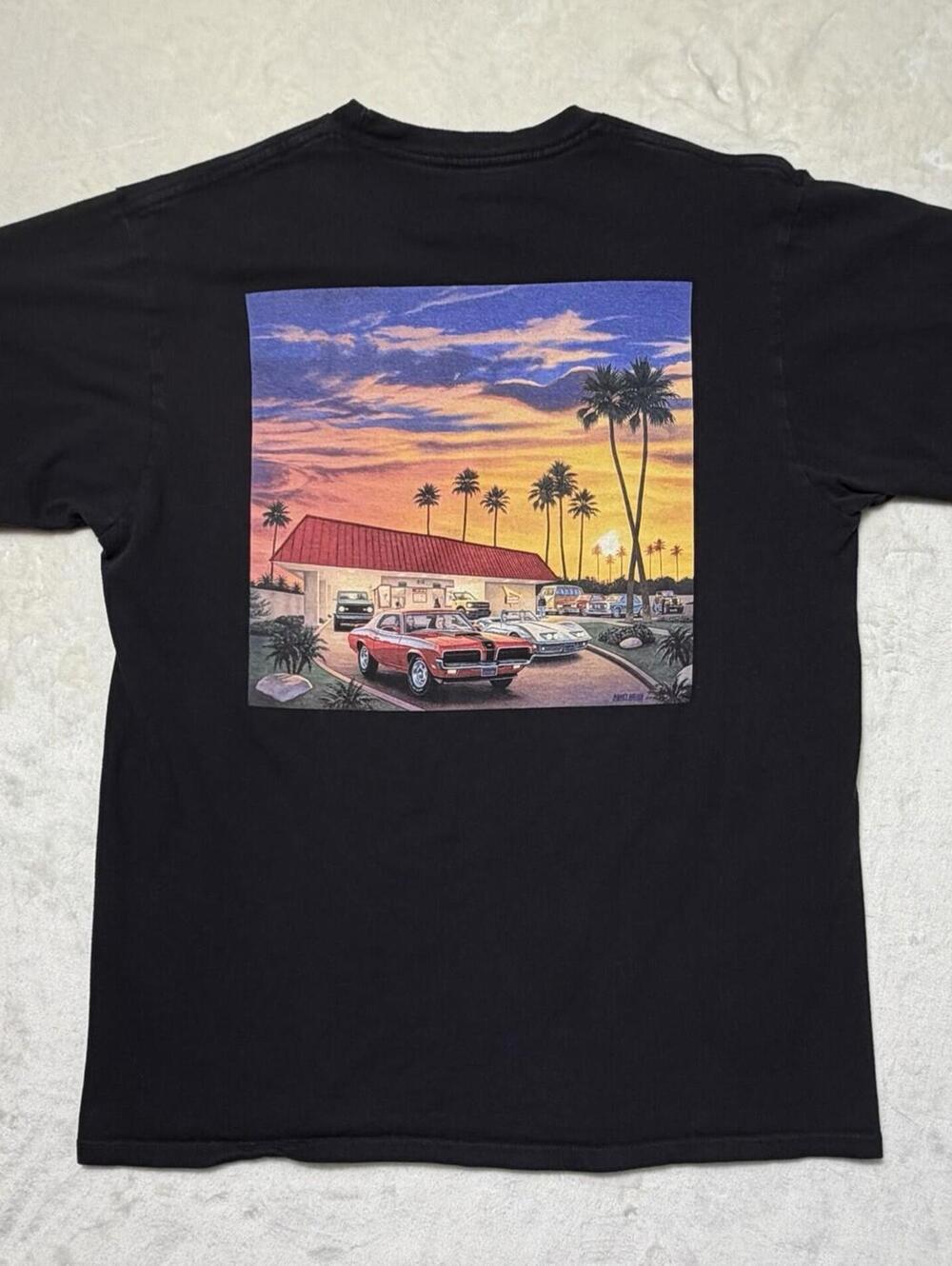 In-N-Out Burger California T-Shirt Men's Large Black Classic Car Graphic Tee